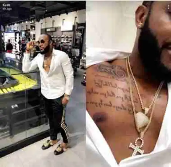 Kcee Shows Off His Chest Tattoo In New Photo 